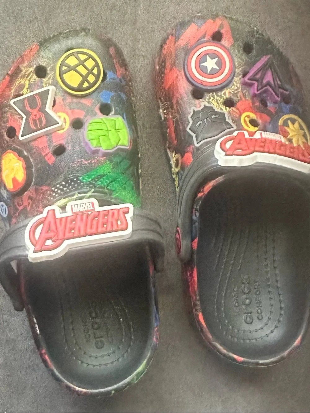 Marvel Avengers Kids Colorful Clog Shoes - Black with Multicolor Accents